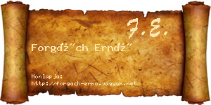 Forgách Ernő névjegykártya