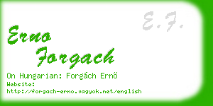 erno forgach business card