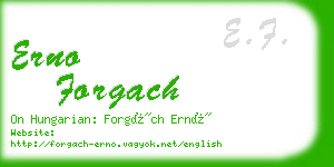 erno forgach business card